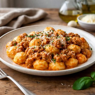 Gnocchi with turkey sausage and vodka sauce