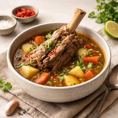Goat leg soup