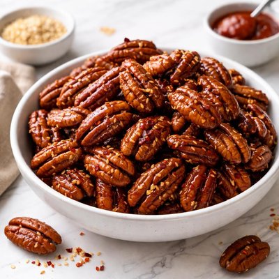 Gochujang caramel pecans