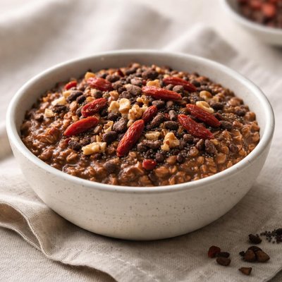 Goji berry and cacao oats