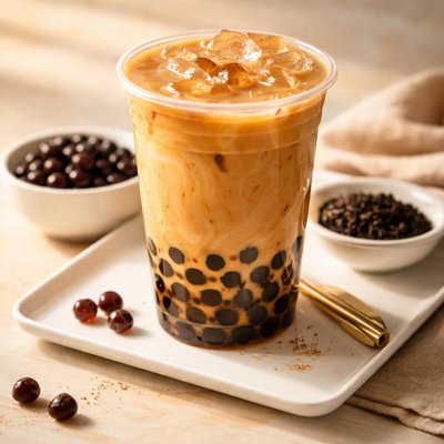Golden bubble milk tea