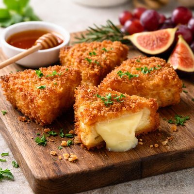 Golden fried brie