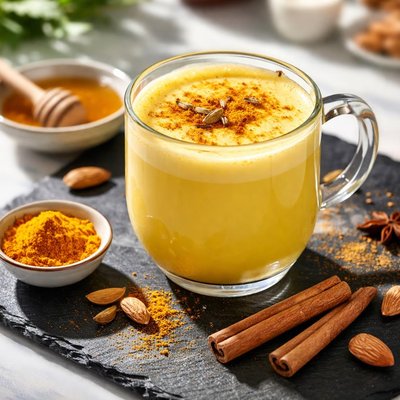 Golden milk with almond milk