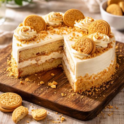 Golden oreo creme cake