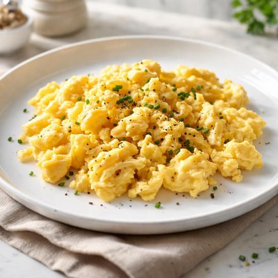 Golden scrambled eggs