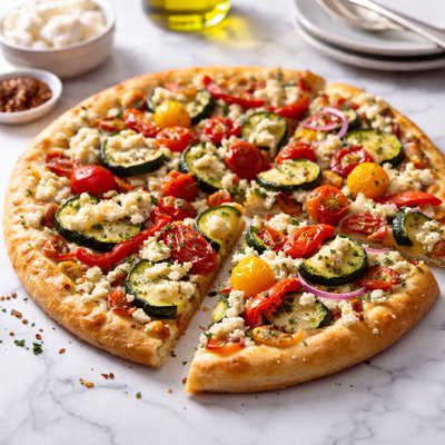 Good and gather goat cheese vegetable pizza