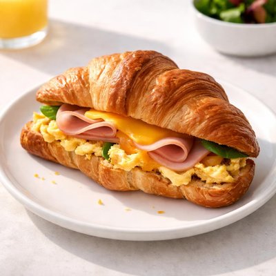 Good earth cafe egg ham croissant