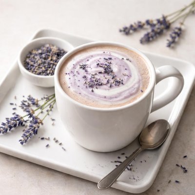 Good earth cafe lavender latte large