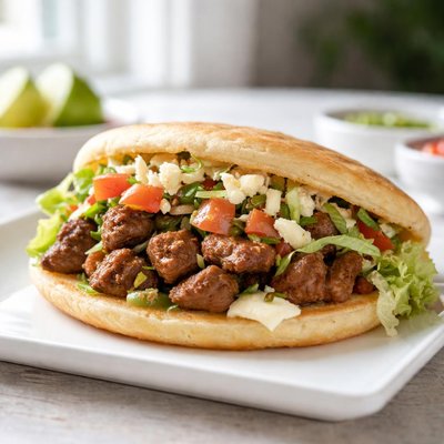 Gordita de carne asada