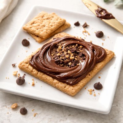 Graham cracker with chocolate spread