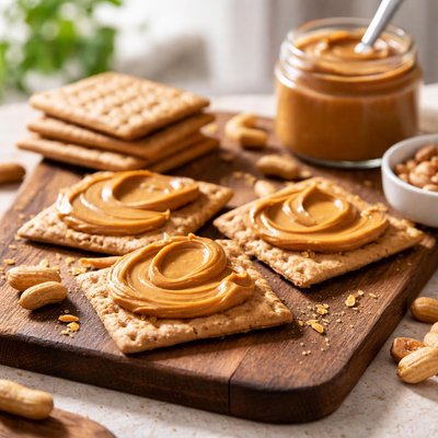 Graham cracker with peanut butter