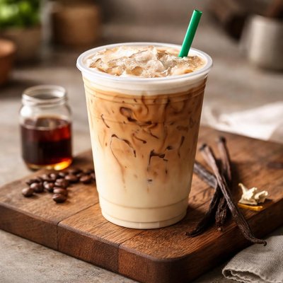 Grande iced nonfat vanilla latte starbucks