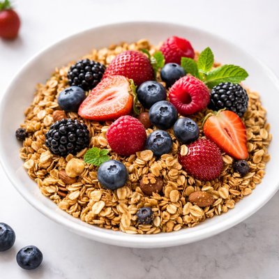 Granola and berries