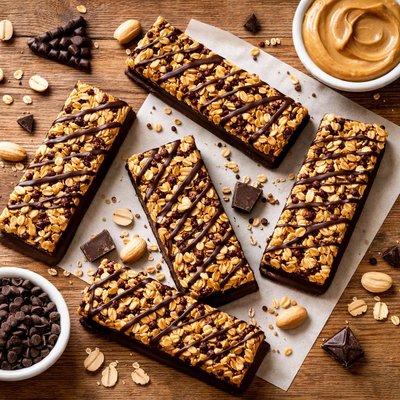 Granola bar peanut and chocolate