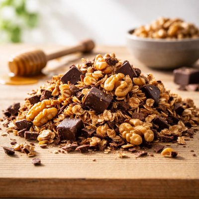 Granola walnuts chocolate