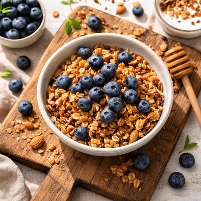 Granola with blueberries