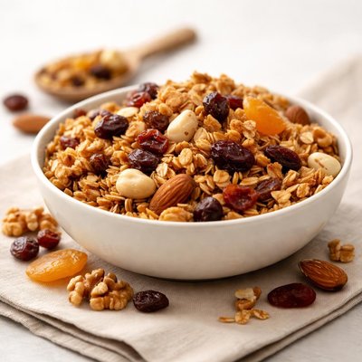 Granola with dried fruits and nuts