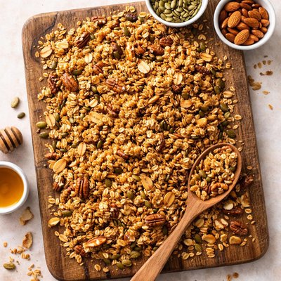 Granola with mixed nuts and seeds