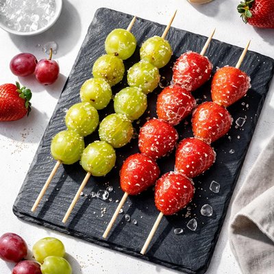 Grape and strawberry tanghulu