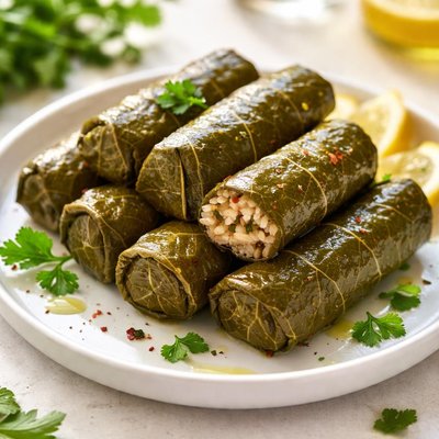 Grape leaves stuffed with rice