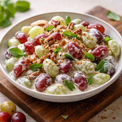 Grape salad with yogurt