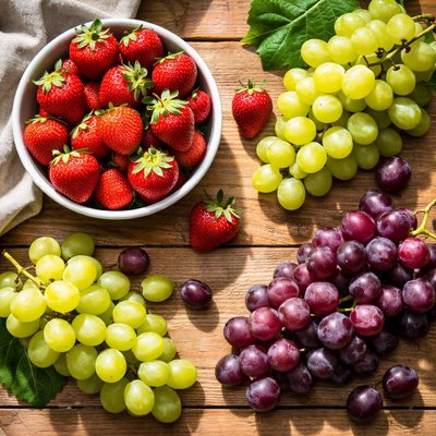 Grapes and strawberries