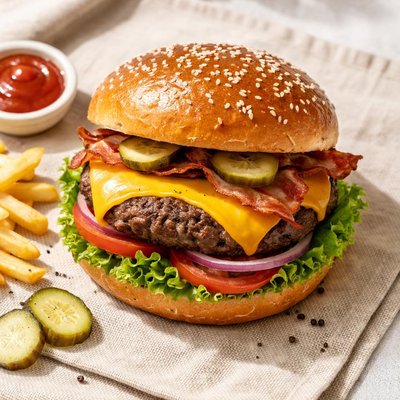 Grass burger with cheese