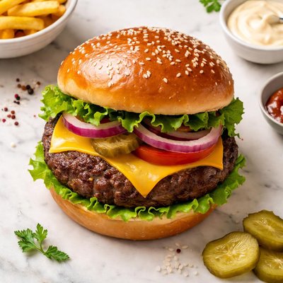 Grass fed cheeseburger