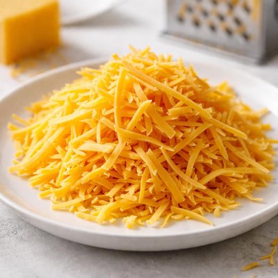 Grated cheddar cheese