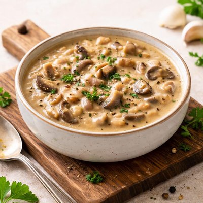 Gravy with mushrooms