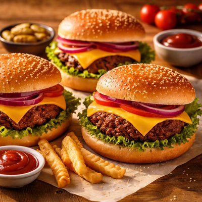 Great value cheese beef burgers