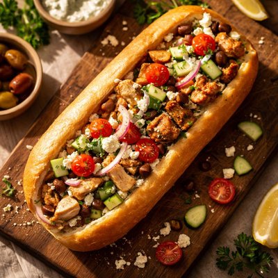 Greek chicken sub