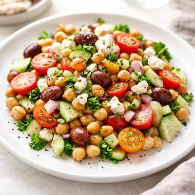 Greek chickpea salad