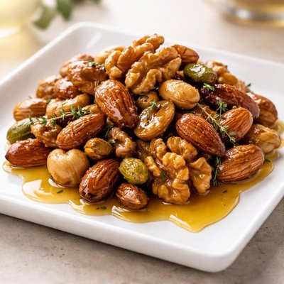 Greek grilled nuts with honey