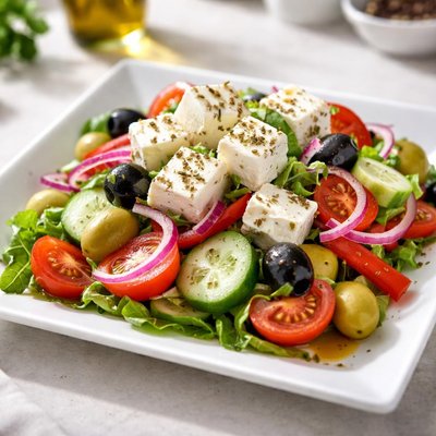Greek salad with cheese
