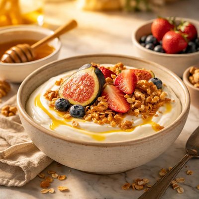 Greek style honey yogurt
