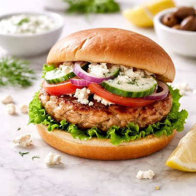 Greek turkey burger