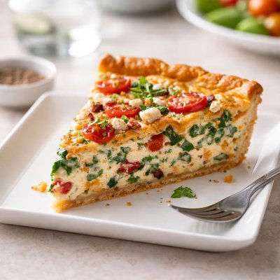 Greek yogurt based quiche
