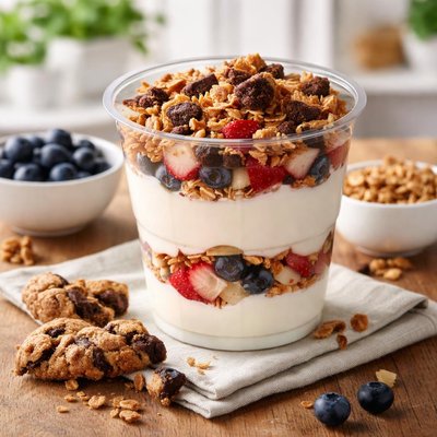 Greek yogurt parfait with cookie crumbles chick fil a