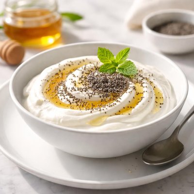 Greek yogurt with chia seeds and honey