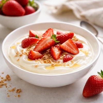 Greek yogurt with strawberries