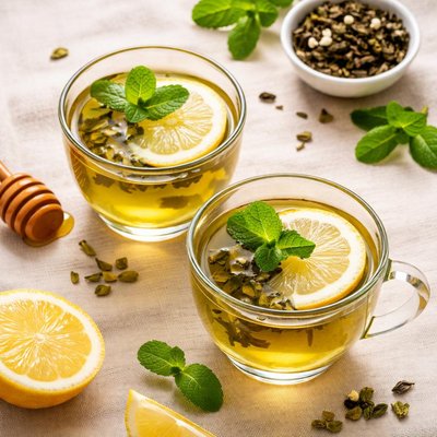 Green and lemon tea
