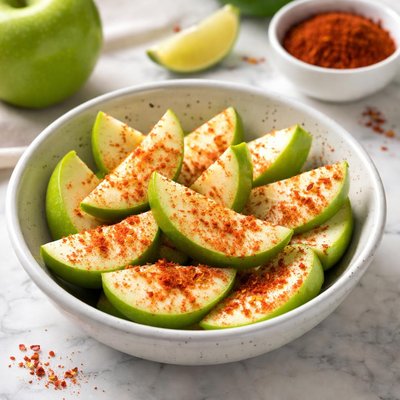 Green apple with chilli powder