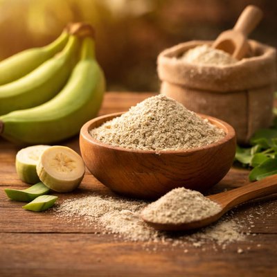 Green banana flour