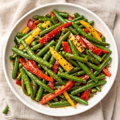 Green bean and pepper stir fry