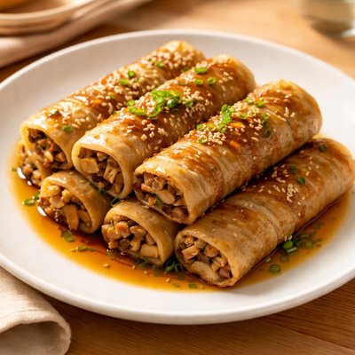 Green bean curd roll