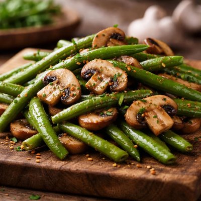 Green beans and mushrooms