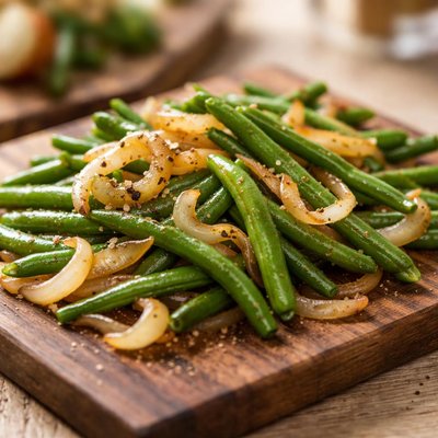 Green beans and onions