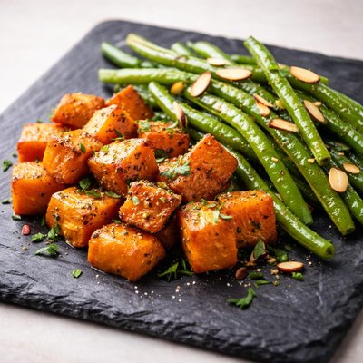 Green beans and sweet potatoes