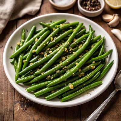 Green beans sauteed in unsalted butter